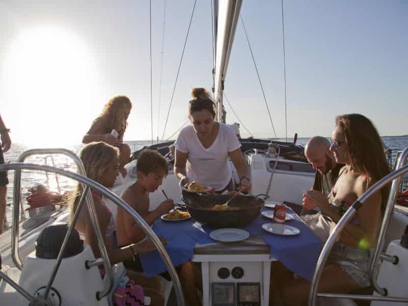 Comida a bordo del velero